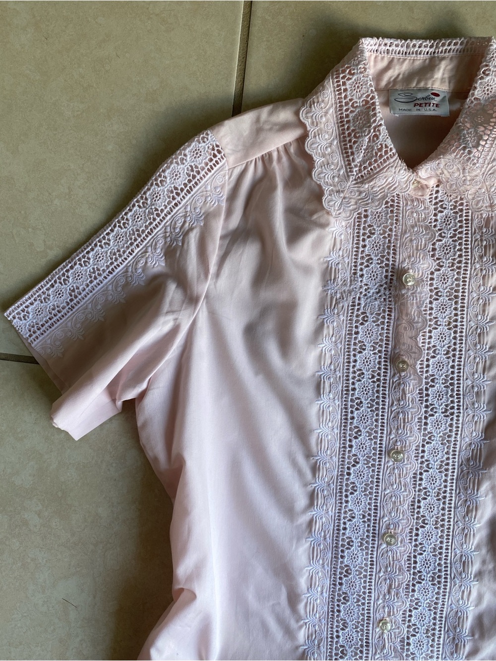 Vintage Serbin of Florida Midi Shirtdress Baby Pink